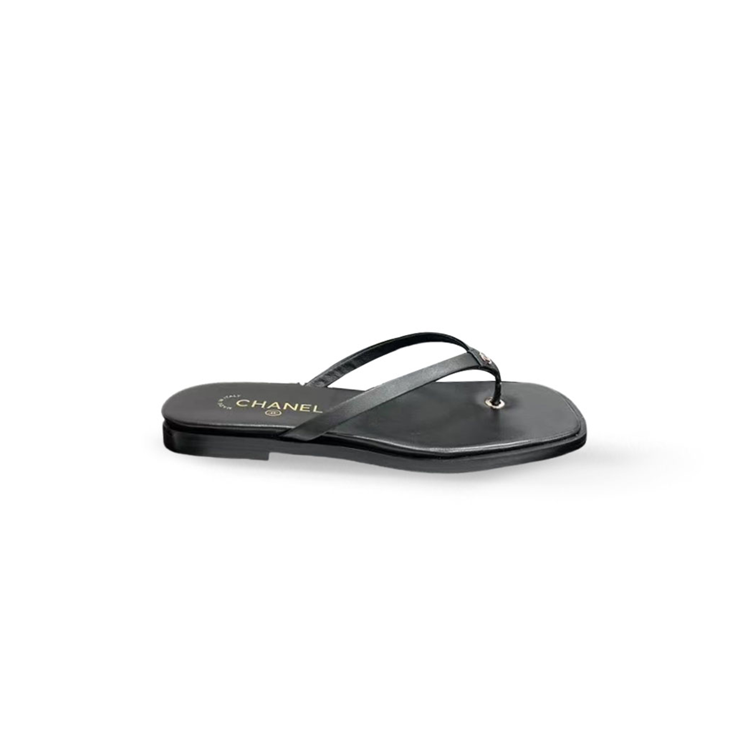 CHANEL THONG SANDALS IN BLACK 